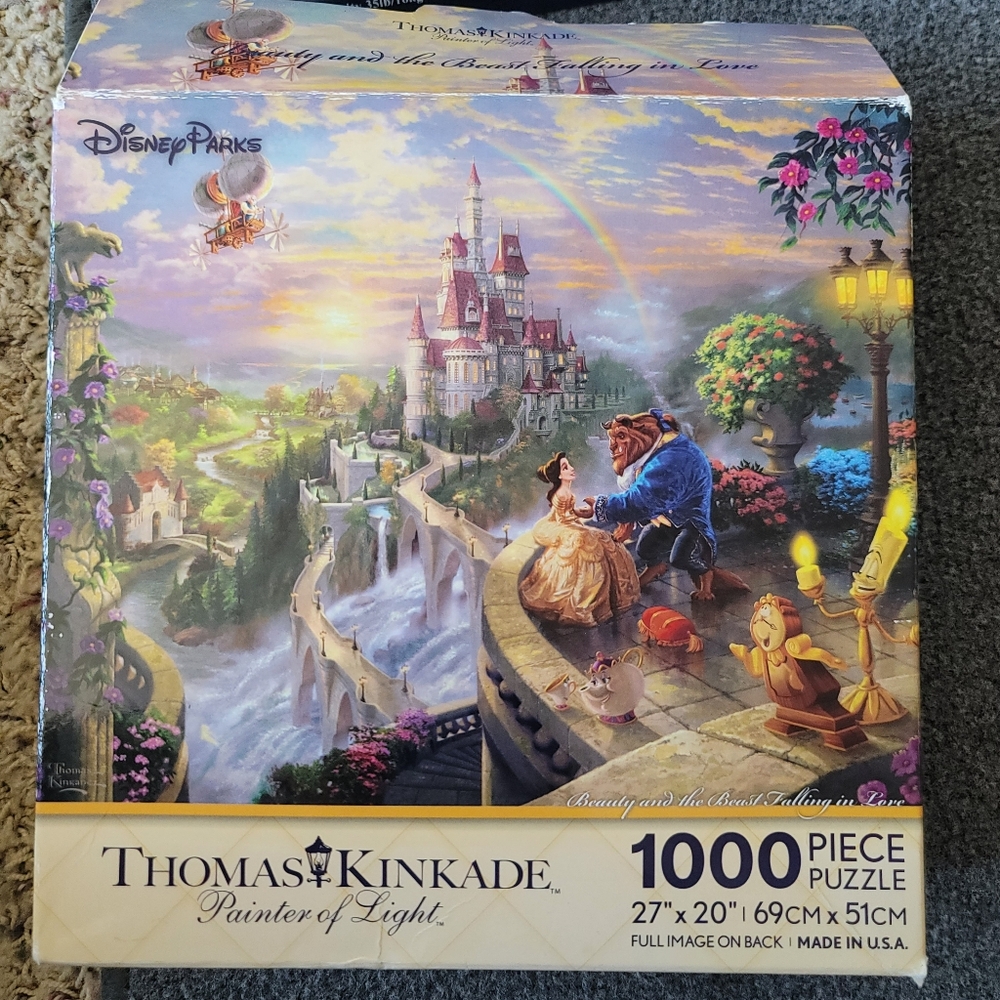 Thomas Kinkade Disney Beauty And The Beast Falling In Love 1000 Piece